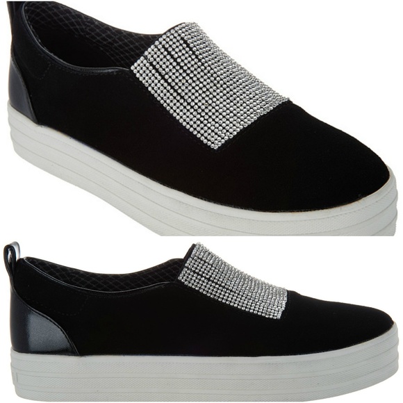 black skechers with rhinestones